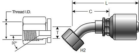 GATES FJX45 MEGACRIMP HOSE FITTINGS (G25175)