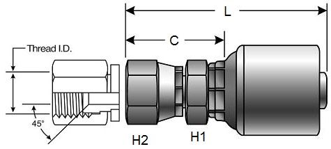 GATES FSX MEGACRIMP HOSE FITTINGS (G25200)