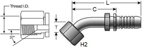 GATES FJX45 GLOBALSPIRAL HOSE FITTINGS (G20174)