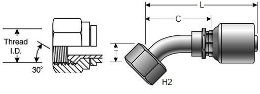 GATES FBSPORX45 MEGACRIMP HOSE FITTINGS (G25831)