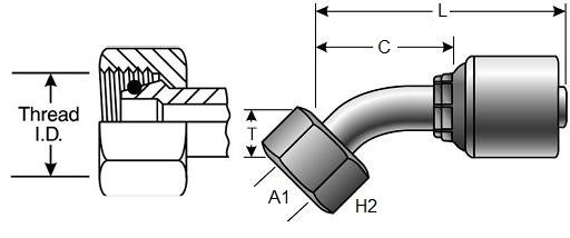 GATES FDLORX45 MEGACRIMP HOSE FITTINGS (G25650)