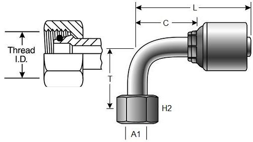 GATES FDLORX90 MEGACRIMP HOSE FITTINGS (G25655)