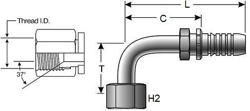 GATES FJX90 GLOBALSPIRAL HOSE FITTINGS (G20179)