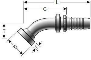 GATES FL45 GLOBALSPIRAL HOSE FITTINGS (G20307)