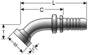 GATES FLC45 GLOBALSPIRAL HOSE FITTINGS (G20407)